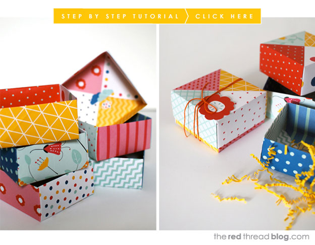 Bunte Origami-Boxen von The Red Thread 